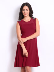 Elle Red Fit &amp; Flare Dress