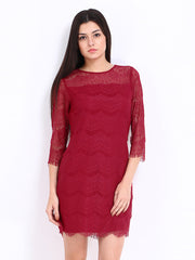 Elle Red Lace Tailored Dress