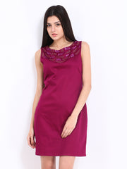 Elle Magenta Sequinned Tailored Dress