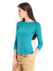 Elle Women Teal Blue Top