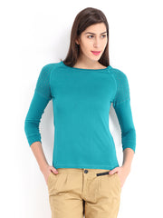 Elle Women Teal Blue Top
