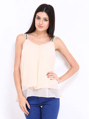 Elle Women Peach Coloured Top