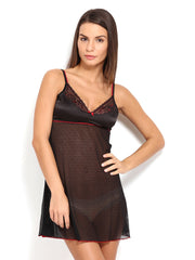 Enamor Black Babydoll Nightdress DN 18