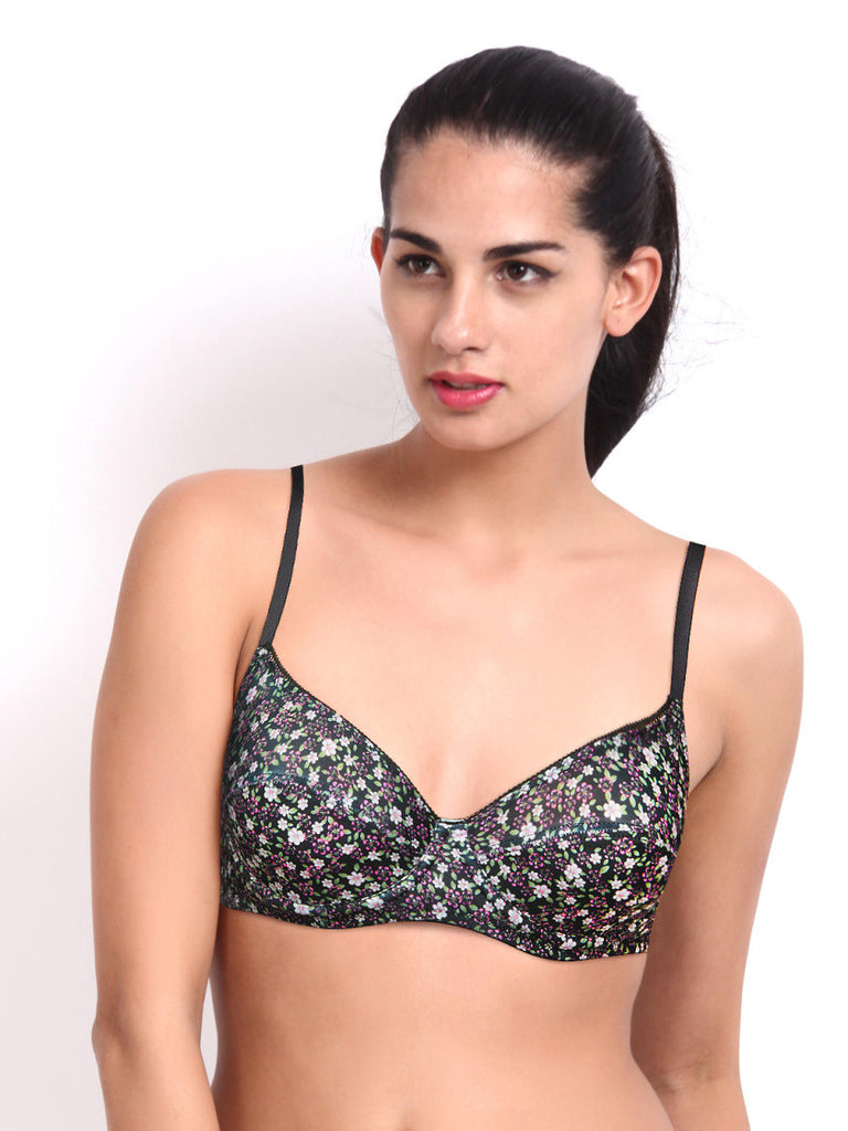 Enamor Black Printed Bra HB39