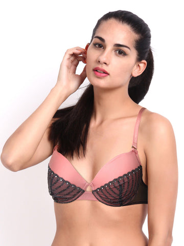 Enamor Mauve Glow &amp; Grey Bra PB08