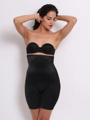 Enamor The Hourglass Collection Black Hi-Waist Thigh Shapewear TS04