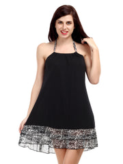 Enamor Black &amp; Off-White Nightdress EN38