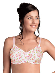 Enamor White Bright Rose Bra AB 74