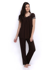 Enamor Women Coffee Brown Lounge Set TP55