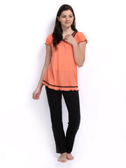 Enamor Women Orange &amp; Black Lounge Set TP21