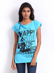 Espresso Women Blue Printed Top