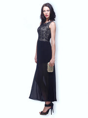 FabAlley Black Lace Damsel Maxi Dress
