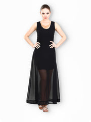 FabAlley Black Sheer Glory Maxi Dress