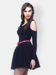 FabAlley Navy Blue Skater Dress