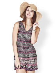 FabAlley Women Black Printed Playsuit