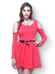 FabAlley Coral Pink First Love Skater Dress