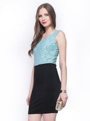 FabAlley Blue &amp; Black Bodycon Dress