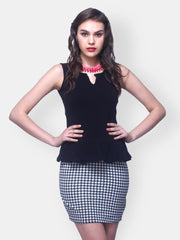 FabAlley Black &amp; White Peplum Dress
