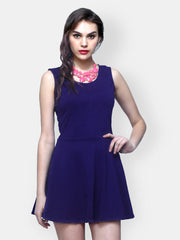 FabAlley Navy Blue Skater Dress