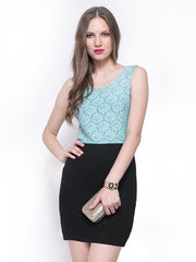 FabAlley Blue &amp; Black Bodycon Dress