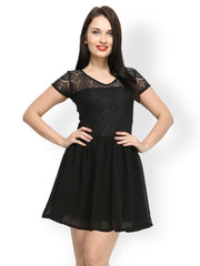 FabAlley Black Fit &amp; Flare Dress