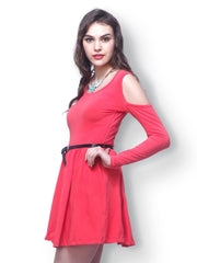FabAlley Coral Pink First Love Skater Dress