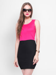 FabAlley Pink &amp; Black Sheath Dress