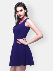 FabAlley Navy Blue Skater Dress