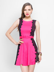 FabAlley Pink Lace Skater Dress