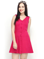 FabAlley Pink Fit &amp; Flare Dress