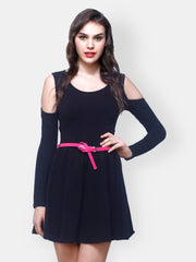 FabAlley Navy Blue Skater Dress