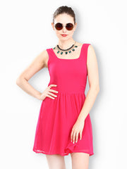 FabAlley Pink Sugar Crush Fit &amp; Flare Dress