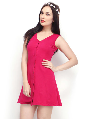 FabAlley Pink Fit &amp; Flare Dress