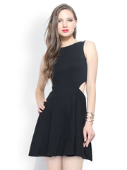 FabAlley Black Cutaway Skater Dress