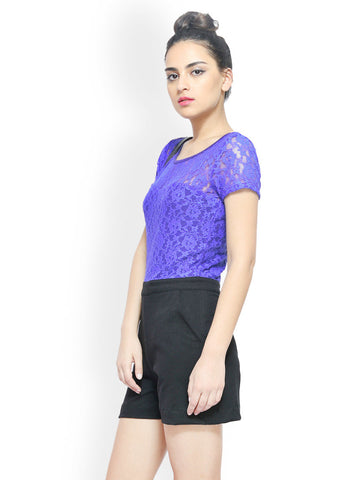FabAlley Women Blue and Black Playsuit