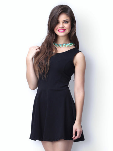 FabAlley Black Last Dance Skater Dress