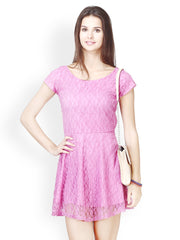 FabAlley Purple Skater Dress