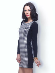 FabAlley Black &amp; White Printed Bodycon Dress