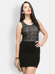 FabAlley Black Lace Bodycon Dress