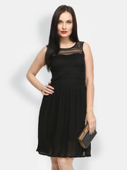 FabAlley Black Lace Fit &amp; Flare Dress