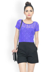FabAlley Women Blue and Black Playsuit