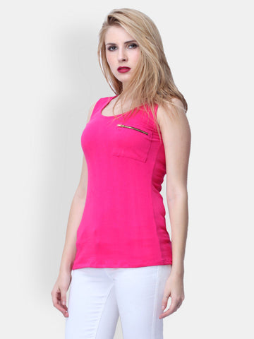 FabAlley Women Pink Pop Tank Top