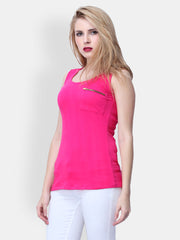 FabAlley Women Pink Pop Tank Top