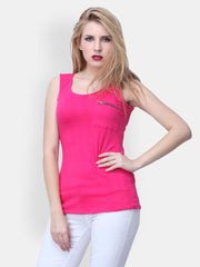 FabAlley Women Pink Pop Tank Top