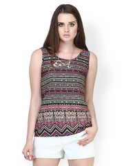 FabAlley Women Black Printed Tank Top