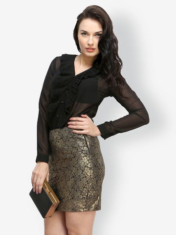 FabAlley Women Black Shirt