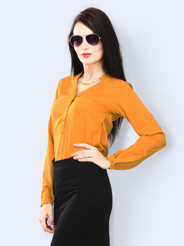FabAlley Women Mustard Yellow Summer Scorch Top