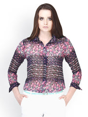 FabAlley Women Purple Floral Printed Shirt