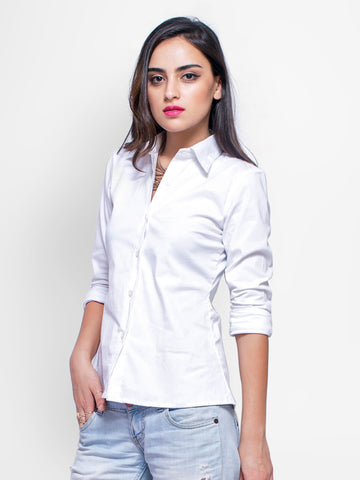 FabAlley Women White Casual Shirt