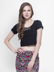 FabAlley Women Black Crop Top